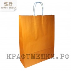 Пакет с крученой ручкой 42х32х12 (в*ш*г) 100 гр/м, Оранжевый